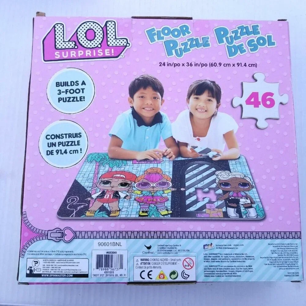 LOL Surprise Floor Puzzle by Cardinal 46 Pc 24 in X 36 Extra Large Pieces NIB